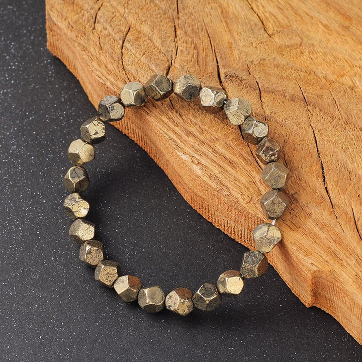 Buddha Stones Irregular Beads Pyrite Protection Confidence Bracelet - image 7