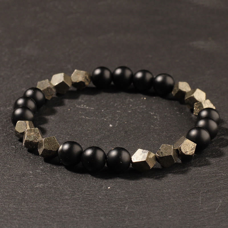 Buddha Stones Pyrite Frosted Stone Confidence Balance Bracelet - image 2
