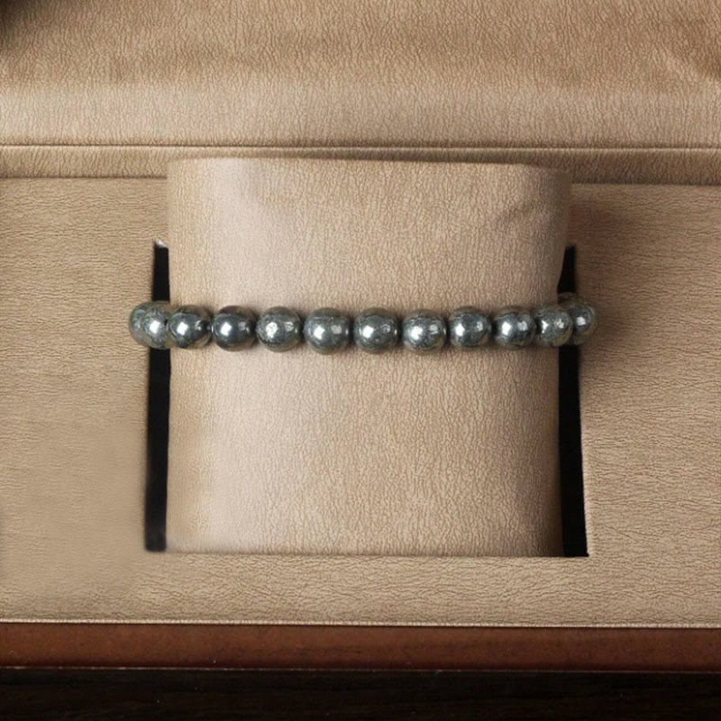 Buddha Stones Pyrite Round Beads Confidence Abundance Bracelet - image 1