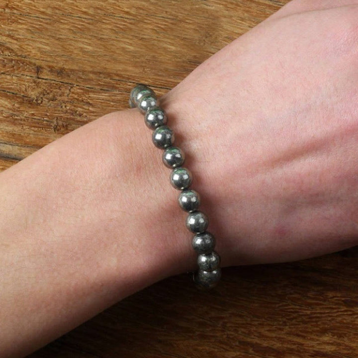 Buddha Stones Pyrite Round Beads Confidence Abundance Bracelet - image 2