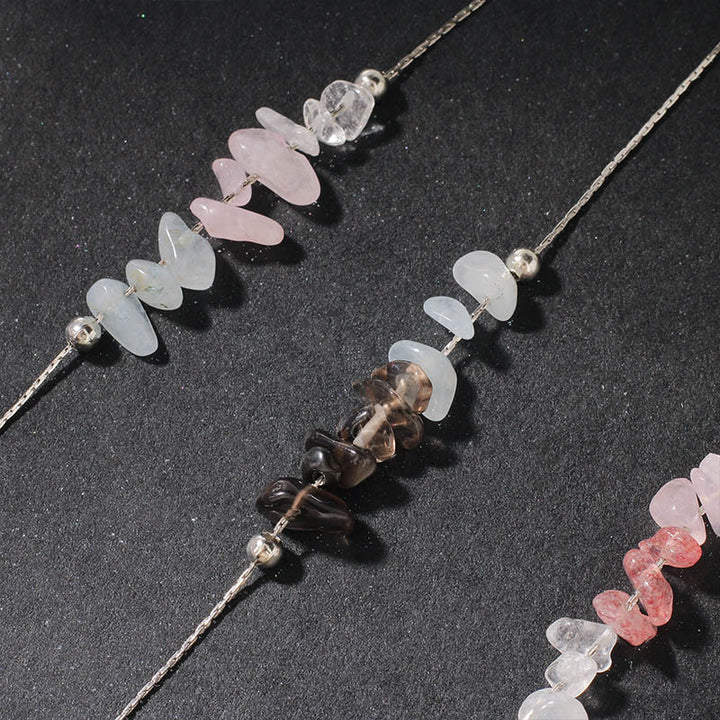 Buddha Stones Black Obsidian Smoky Quartz Garnet Aquamarine Strawberry Quartz Pink Crystal Strength Necklace Pendant - image 28