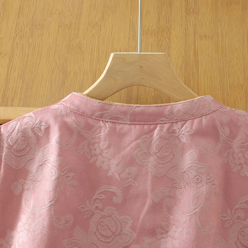 Buddha Stones Flower Pattern Frog-Button Women's Cotton Sleeveless Vest Waistcoat - image 3