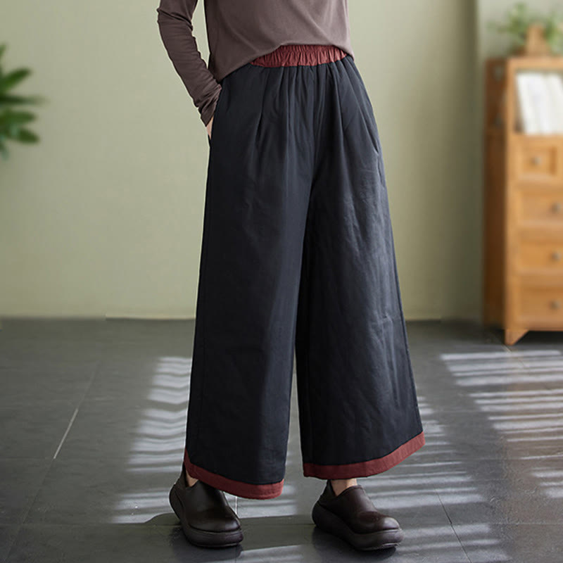 Buddha Stones Casual Plain Women's Wide Leg Pants With Pockets - image 3