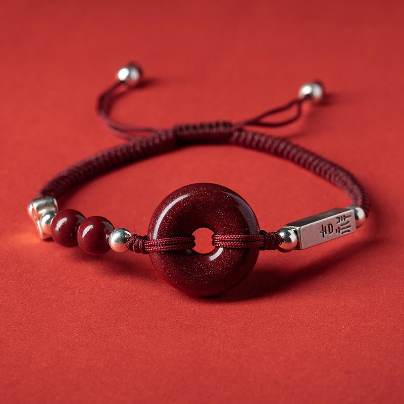 Buddha Stones 925 Sterling Silver Cinnabar Peace Buckle Connection Braid String Bracelet - Red String(Wrist Circumference: 15-20cm) - image 13