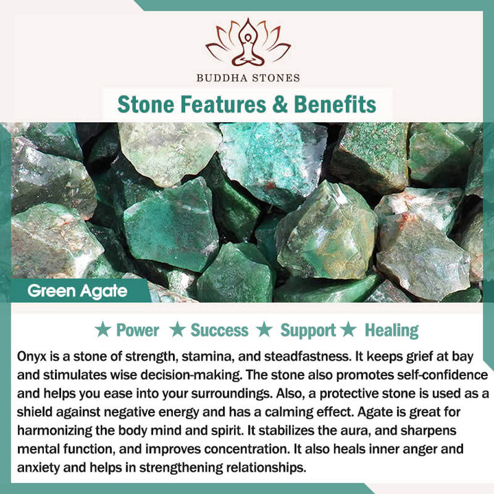 Buddha Stones Peace Buckle Green Agate Power Support Tibet Mala - image 5