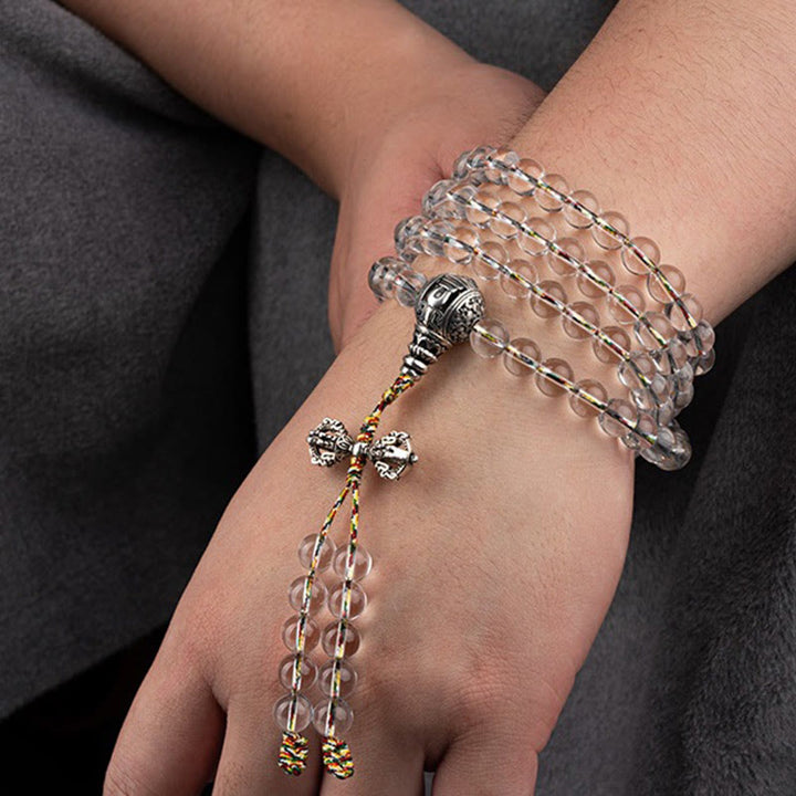 Buddha Stones Vajra Charm Liuli 108 Beads Spiritual Power Strength Mala - image 9