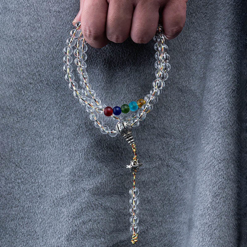 Buddha Stones Vajra Charm Liuli 108 Beads Spiritual Power Strength Mala - image 14