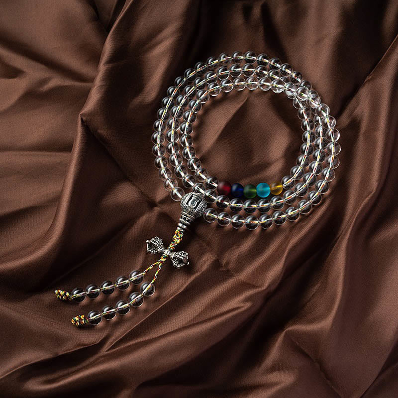 Buddha Stones Vajra Charm Liuli 108 Beads Spiritual Power Strength Mala - image 0