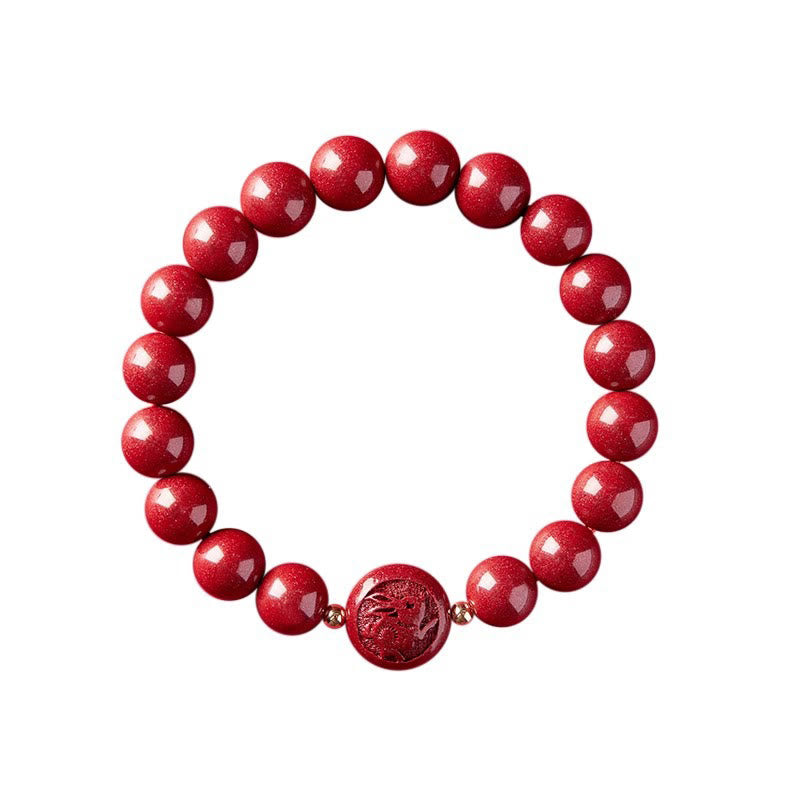 Buddha Stones Chinese Zodiac Year Of The Horse Carved Cinnabar Blessing Bracelet - image 12
