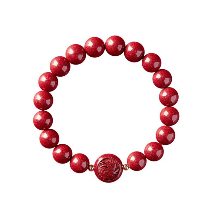 Buddha Stones Chinese Zodiac Year Of The Horse Carved Cinnabar Blessing Bracelet - image 12