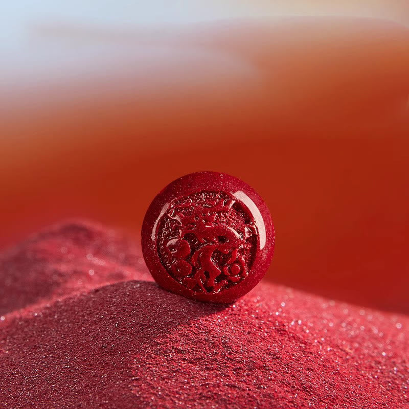 Buddha Stones Chinese Zodiac Year Of The Horse Carved Cinnabar Blessing Bracelet - image 15