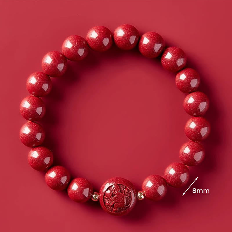 Buddha Stones Chinese Zodiac Year Of The Horse Carved Cinnabar Blessing Bracelet - 8mm Monkey - image 30