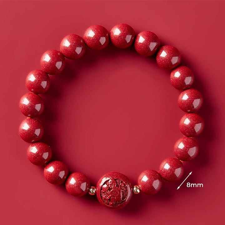 Buddha Stones Chinese Zodiac Year Of The Horse Carved Cinnabar Blessing Bracelet - 8mm Monkey - image 30