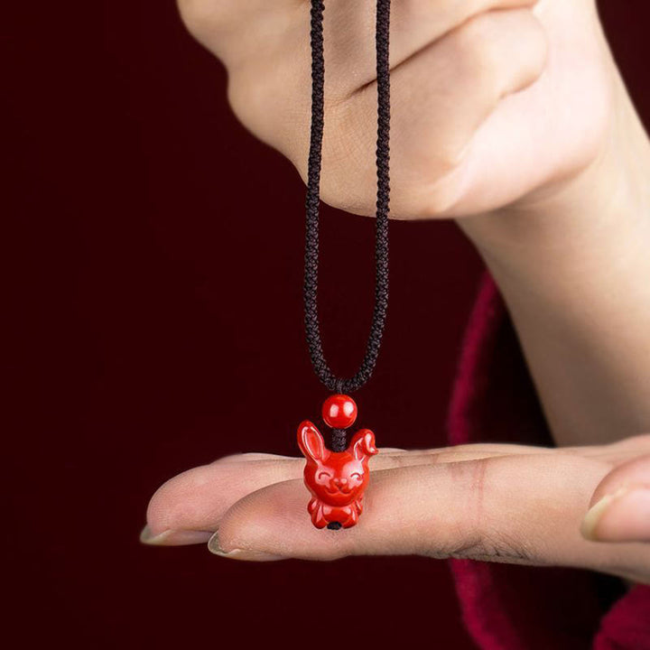 Buddha Stones Year Of The Horse Chinese Zodiac Engraved Design Cinnabar Blessing Rope Necklace Pendants - image 16