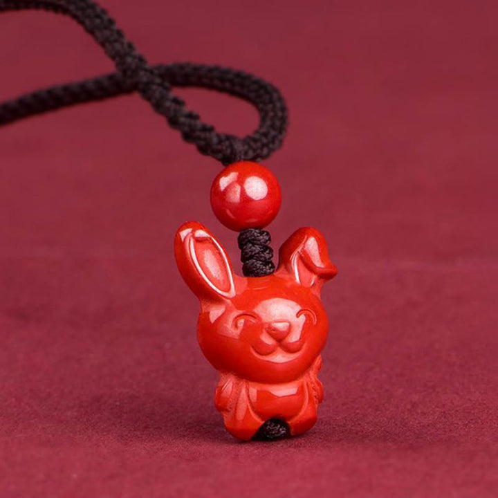 Buddha Stones Year Of The Horse Chinese Zodiac Engraved Design Cinnabar Blessing Rope Necklace Pendants - image 15