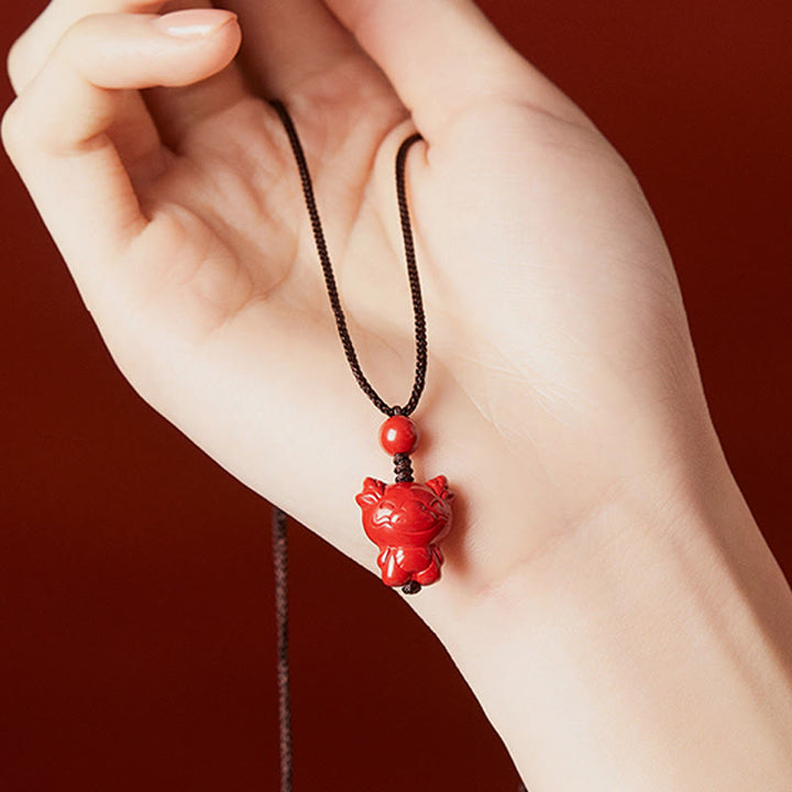 Buddha Stones Year Of The Horse Chinese Zodiac Engraved Design Cinnabar Blessing Rope Necklace Pendants - image 24