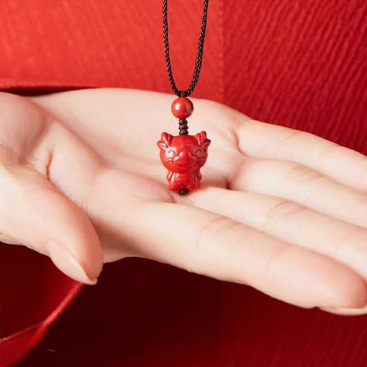 Buddha Stones Year Of The Horse Chinese Zodiac Engraved Design Cinnabar Blessing Rope Necklace Pendants - image 25