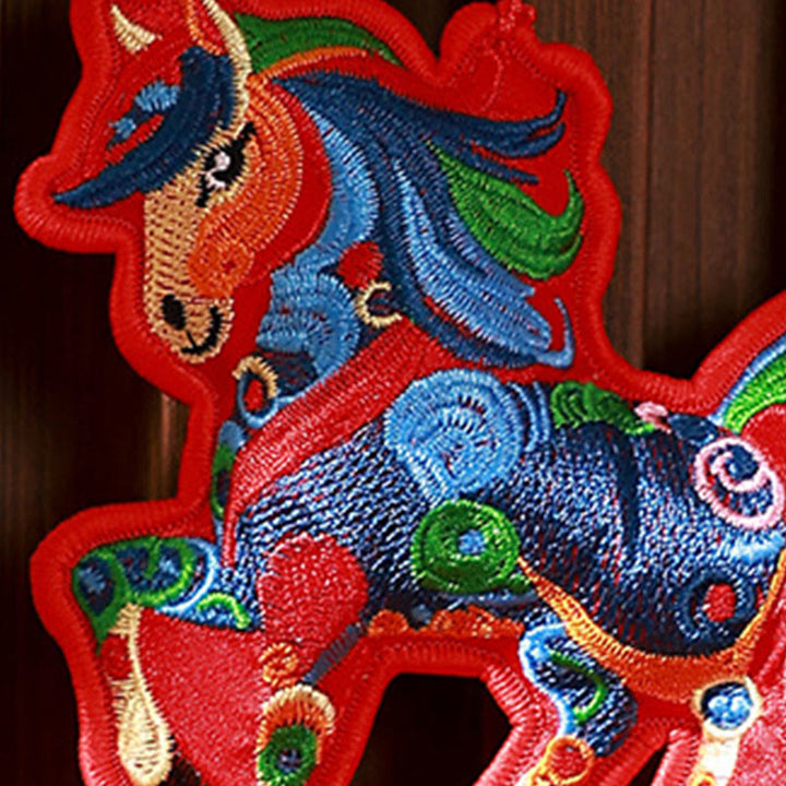 Buddha Stones Year Of The Horse Embroidery Bell Tassel Hanging Decoration - image 5