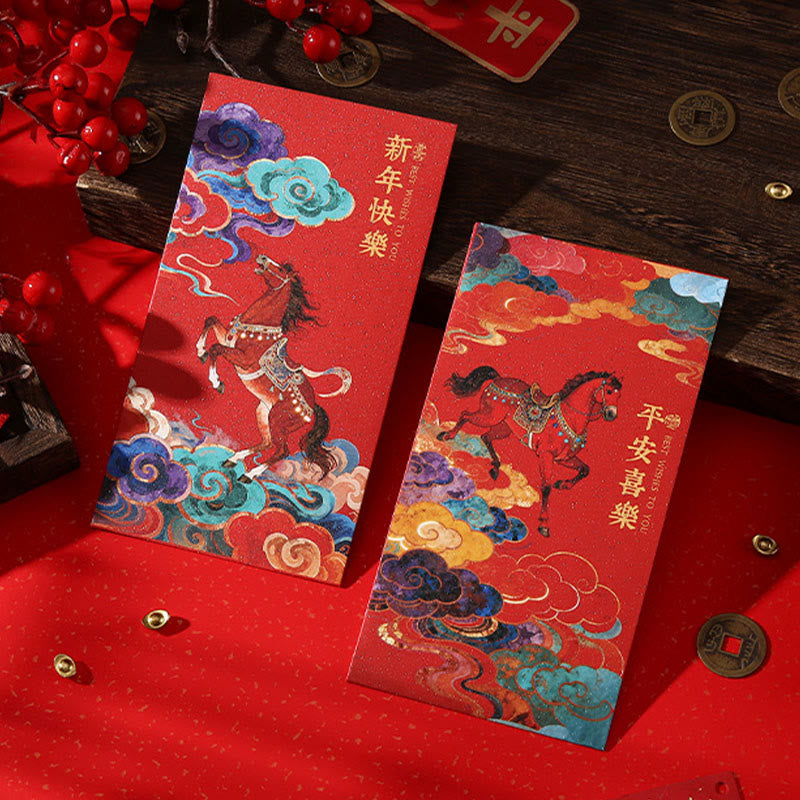 Buddha Stones Year Of The Horse 2026 New Year Blessings 6pcs Chinese Red Envelope - image 14