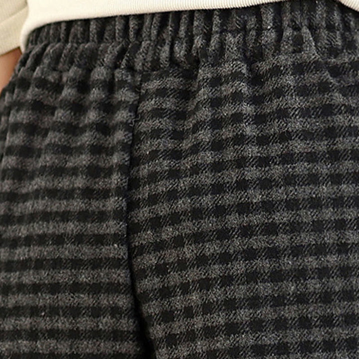 Buddha Stones Casual Plaid Pattern Women's Wide Leg Pants With Pockets - image 8