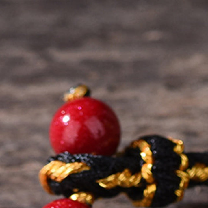 Buddha Stones Five-Emperor Coins Copper Amethyst Cinnabar Black Red String Balance Attract Fortune Bracelet - image 21