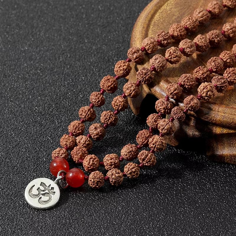 Buddha Stones Tibetan 108 Beads Bodhi Seed Om Symbol Charm Tassel Wealth Auspiciousness Mala - image 5