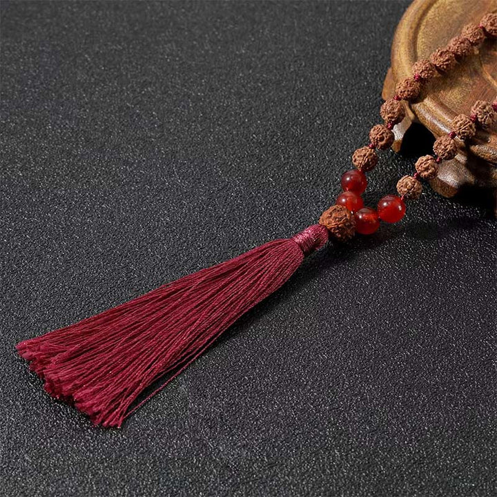 Buddha Stones Tibetan 108 Beads Bodhi Seed Om Symbol Charm Tassel Wealth Auspiciousness Mala - image 4