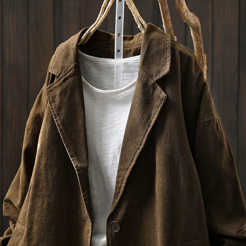 Buddha Stones Spring Fall Buttons Lapel Collar Long Sleeve Mid-length Women's Jacket With Pockets - image 13