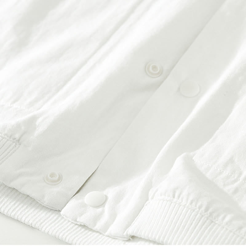 Buddha Stones Simple Solid Color Buttons Down Men's Stand Collar Long Sleeve Cotton Shirt - image 16