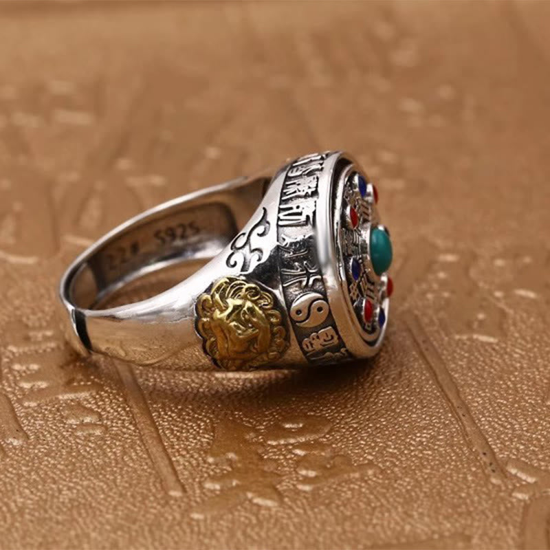 Buddha Stones Copper Bagua Copper Coins Wealth Rotatable Adjustable Ring - image 11