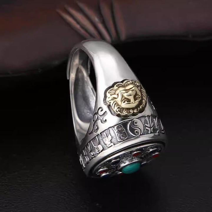 Buddha Stones Copper Bagua Copper Coins Wealth Rotatable Adjustable Ring - image 4