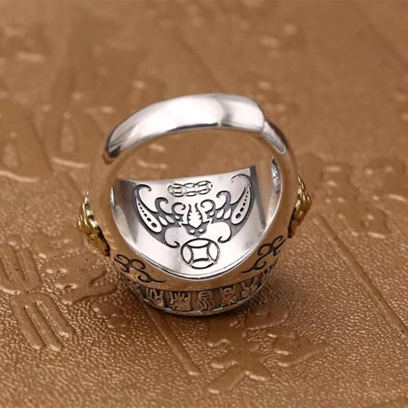 Buddha Stones Copper Bagua Copper Coins Wealth Rotatable Adjustable Ring - image 10