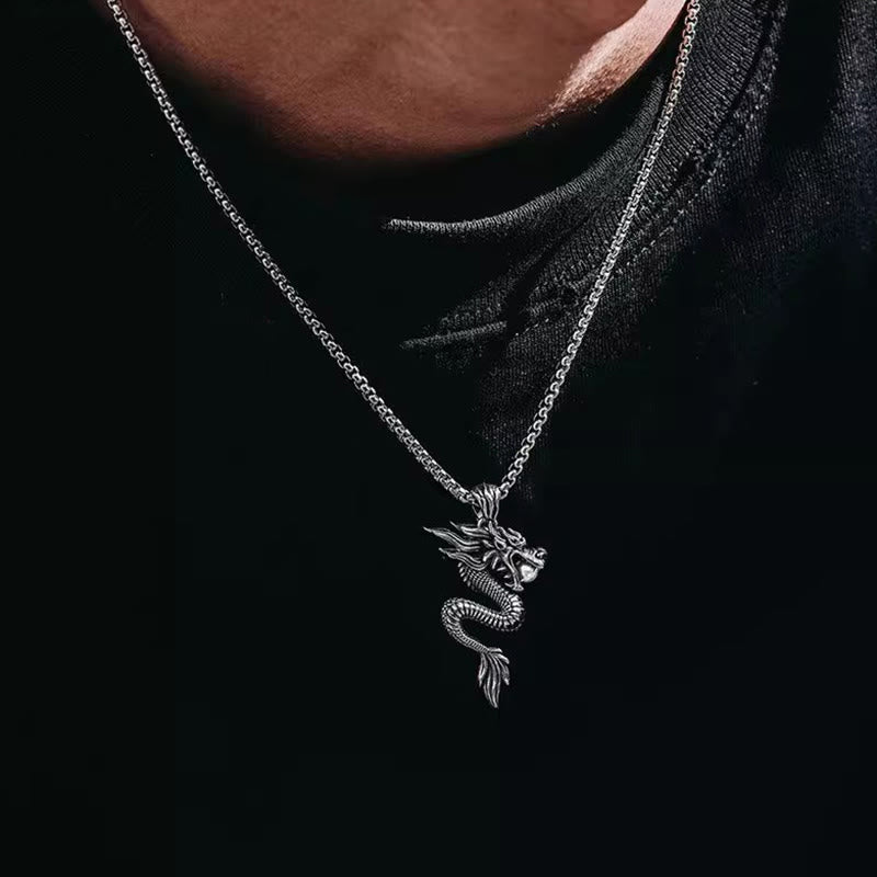 Buddha Stones Dragon Copper Balance Luck Necklace Pendant - image 3