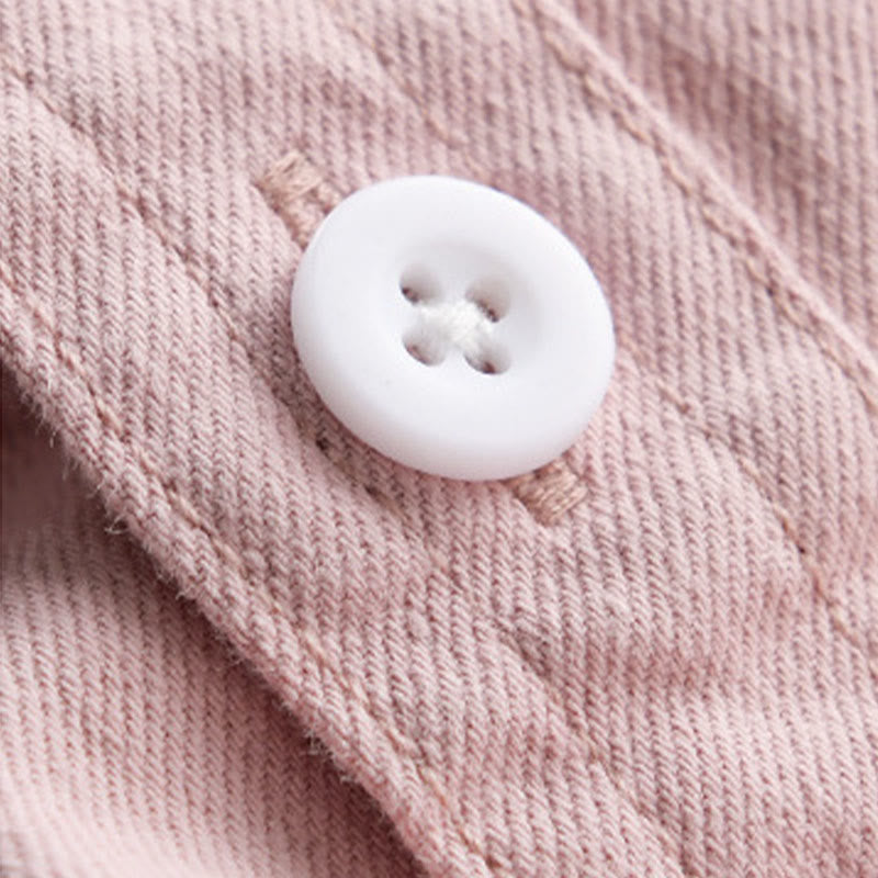 Buddha Stones Solid Buttons Down Decorative Pocket Men's Stand Collar Long Sleeve Cotton Shirt - image 5