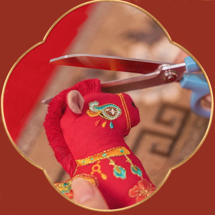 Buddha Stones Year Of The Horse Red String Embroidery Hanging Decoration - image 7