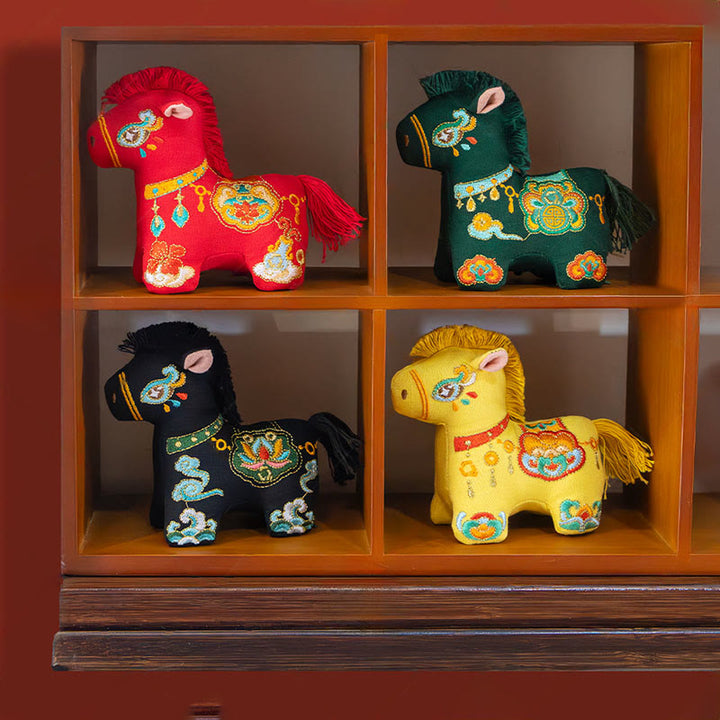 Buddha Stones Year Of The Horse Red String Embroidery Hanging Decoration - image 12