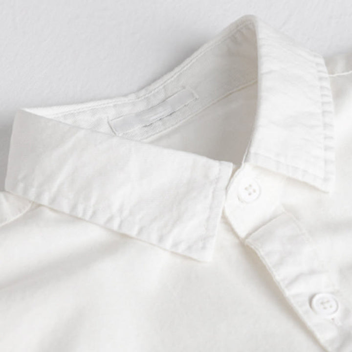 Buddha Stones Spring Solid Buttons Down Decorative Pocket Men's Stand Collar Long Sleeve Cotton Shirt - image 19