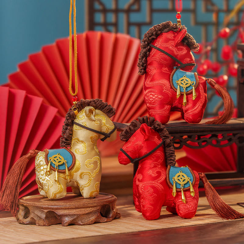 Buddha Stones Year Of The Horse Red String Embroidery Freedom Hanging Decoration - image 14