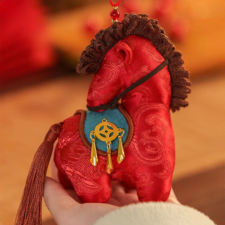 Buddha Stones Year Of The Horse Red String Embroidery Freedom Hanging Decoration - image 10