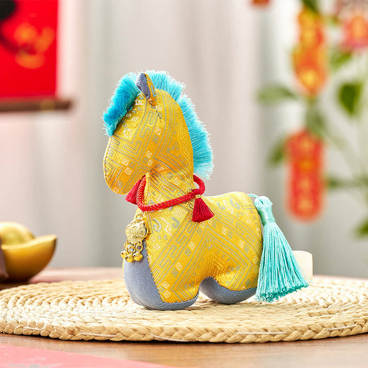 Buddha Stones Year Of The Horse Red String Embroidery Ingot Tassel Decoration - Yellow Horse - 16*12cm - image 8