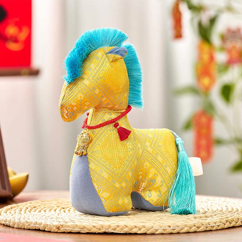Buddha Stones Year Of The Horse Red String Embroidery Ingot Tassel Decoration - Yellow Horse - 20*17cm - image 9