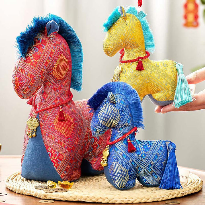 Buddha Stones Year Of The Horse Red String Embroidery Ingot Tassel Decoration - image 19