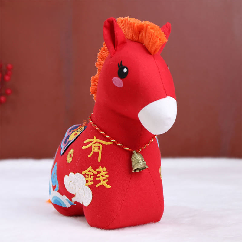Buddha Stones Year of the Horse Copper Red String Fu Character Home Decoration - Rich Red Horse - 22*22*9 cm - image 5