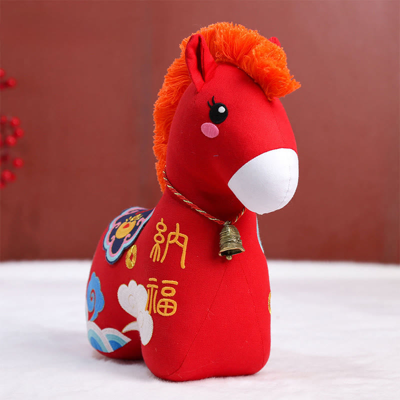 Buddha Stones Year of the Horse Copper Red String Fu Character Embroidery Prosperity Home Decoration - image 18