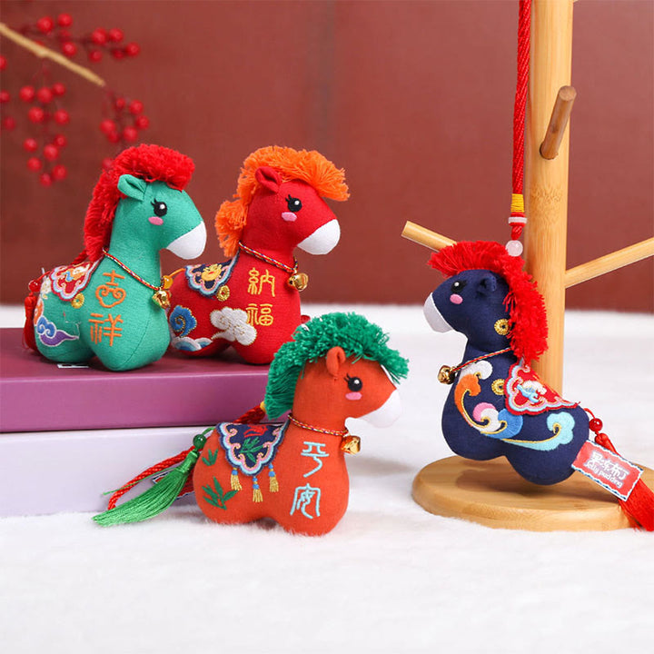 Buddha Stones Year of the Horse Copper Red String Fu Character Embroidery Prosperity Home Decoration - image 39