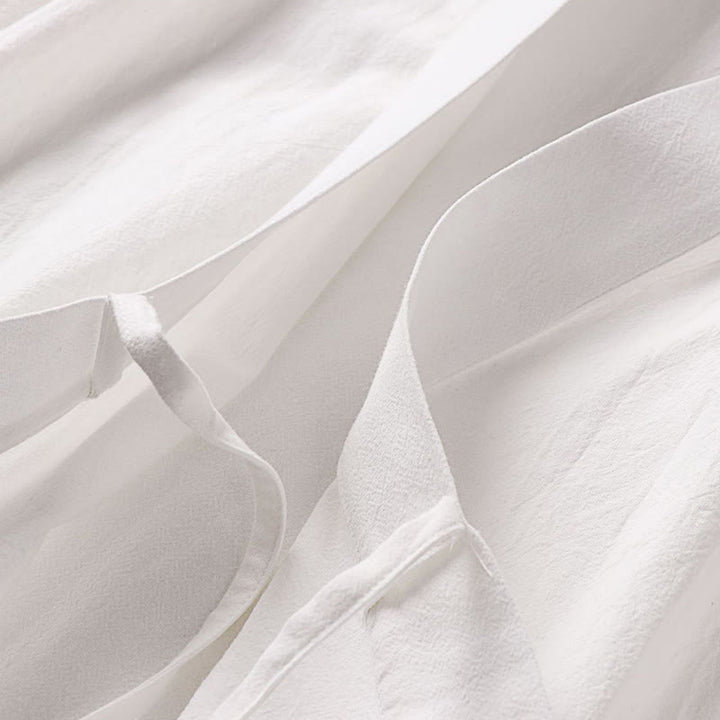 Buddha Stones 2Pcs Fall Lace-up Cotton Kimono Ankle-Length Wide Leg Pants With Pockets Men's Meditation Cloth Set - image 23