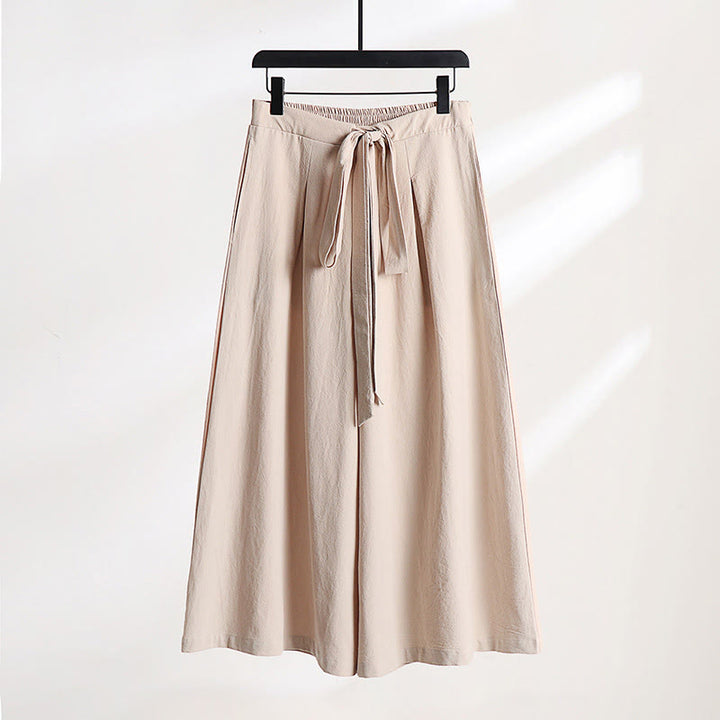 Buddha Stones 2Pcs Fall Lace-up Cotton Kimono Ankle-Length Wide Leg Pants With Pockets Men's Meditation Cloth Set - image 15