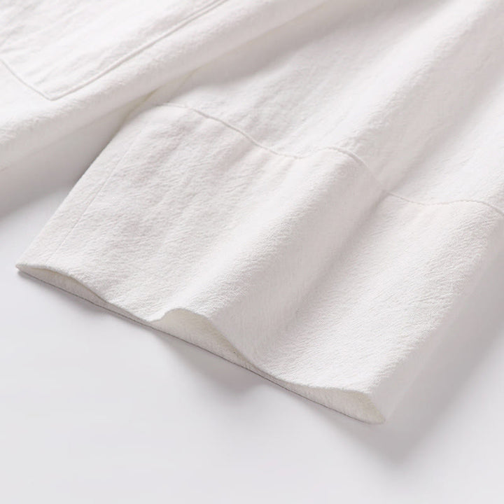 Buddha Stones 2Pcs Fall Lace-up Cotton Kimono Ankle-Length Wide Leg Pants With Pockets Men's Meditation Cloth Set - image 26