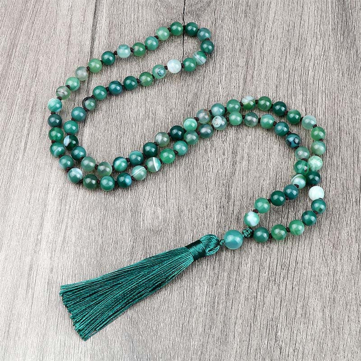 Buddha Stones Bead Malachite Tassel Protection Bracelet - image 2