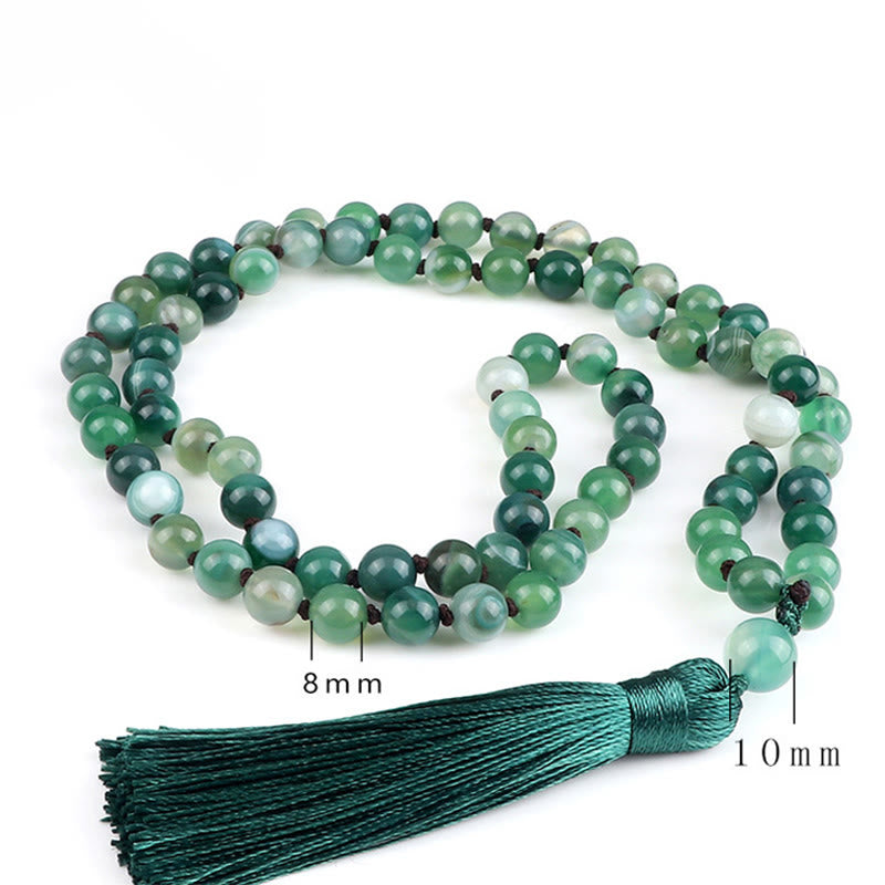 Buddha Stones Bead Malachite Tassel Protection Bracelet - image 1